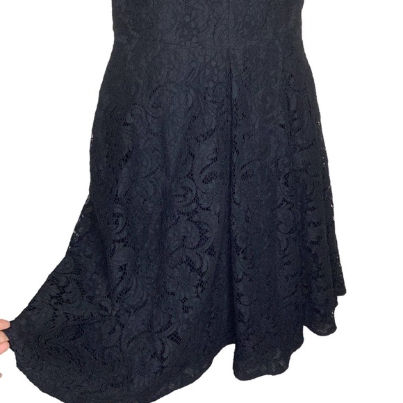 Burberry London Dress Womens 4 Black Lace Floral Fit Flare Sleeveless Pockets S - Picture 5 of 10